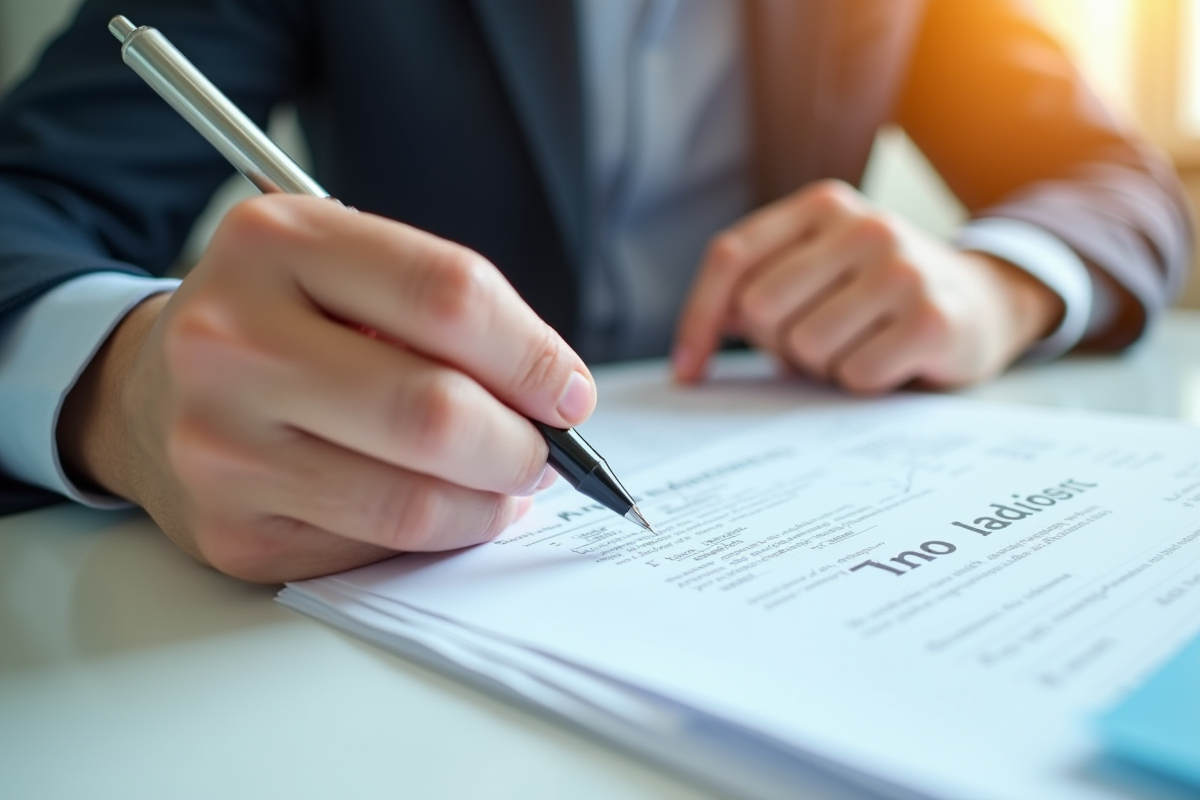 Mains tenant un formulaire rempli sur un bureau professionnel