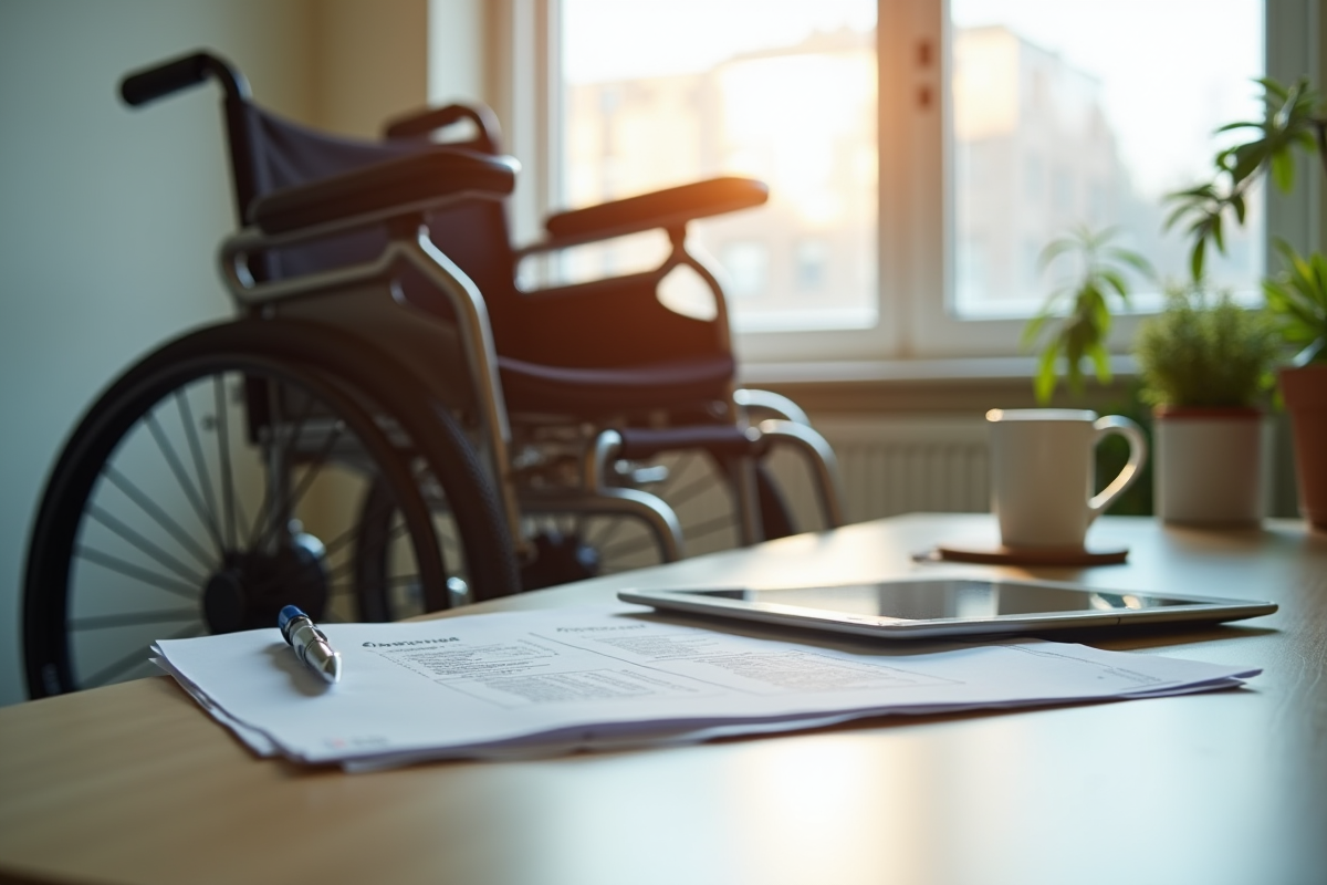 Fauteuil électrique hightech dans un bureau médical en lumière naturelle