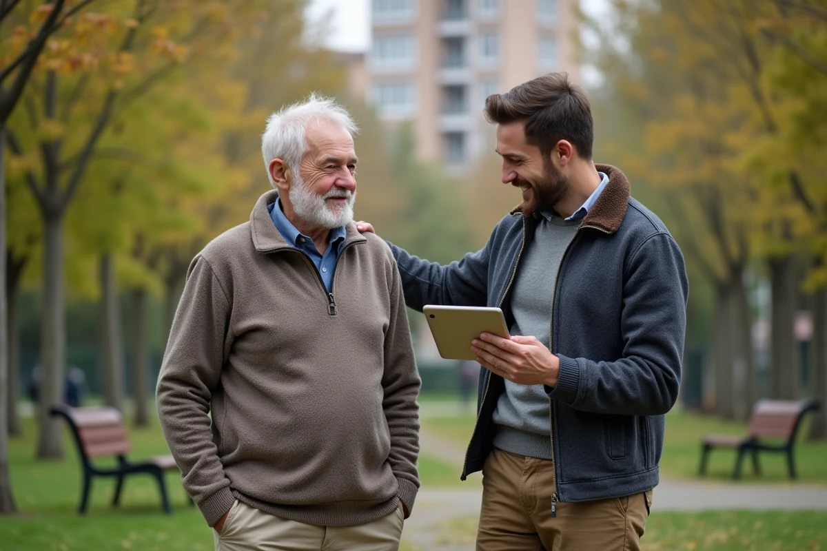 Homme âgé recevant de l