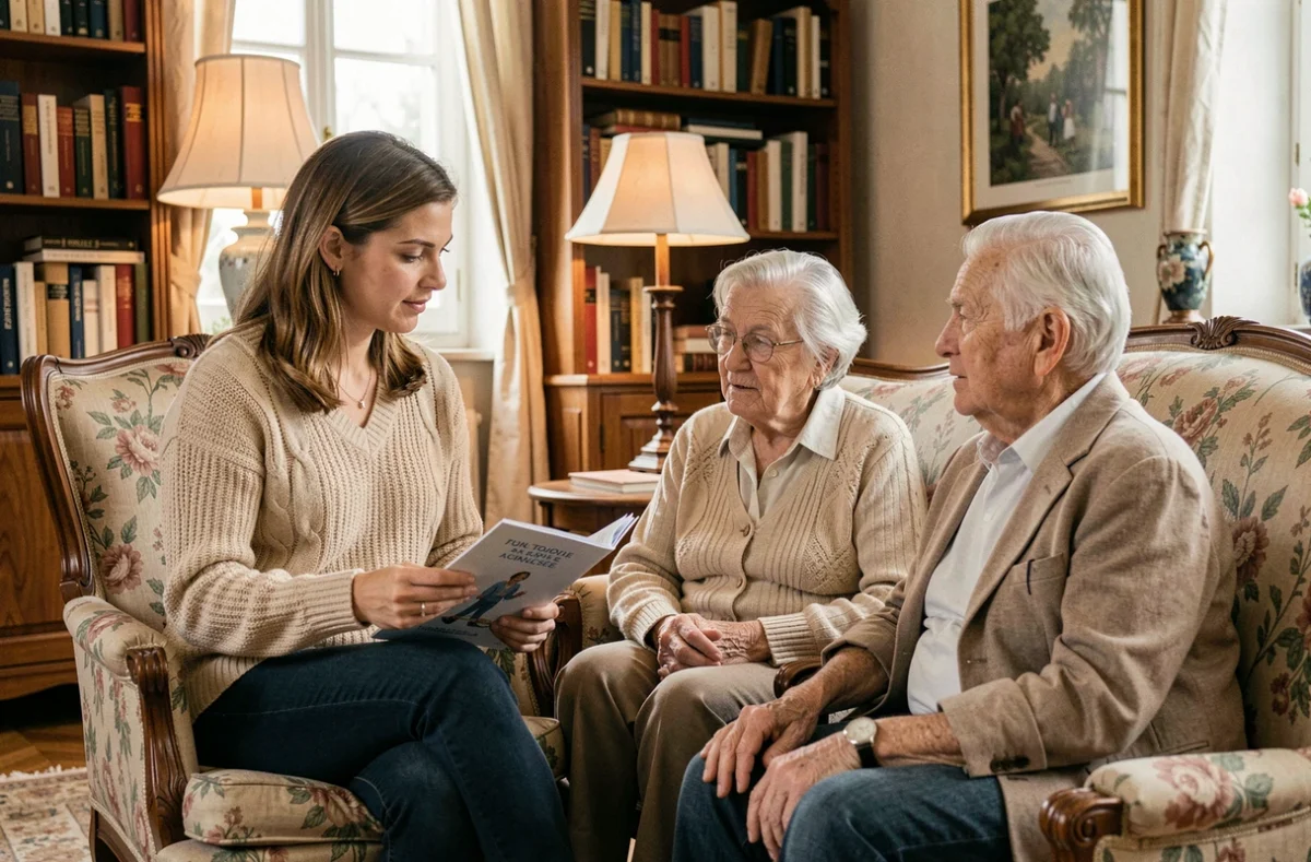 Mieux Vivre Chez Vous Toulouse : une intervenante élabore un accompagnement personnalisé avec un couple de seniors