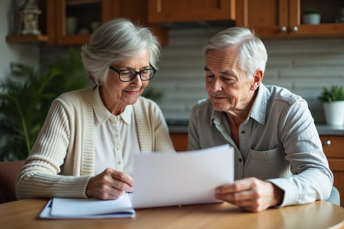 Femme âgée souriante lisant avec une aide à domicile